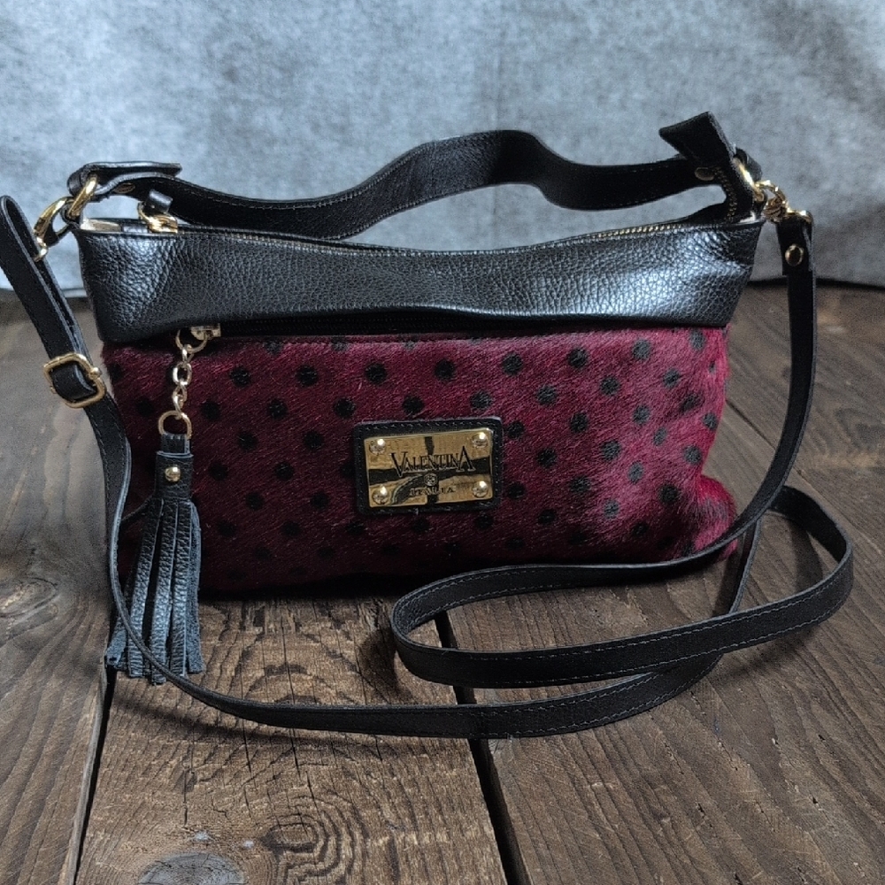 Valentina Bordeaux and Black Shoulder Bag